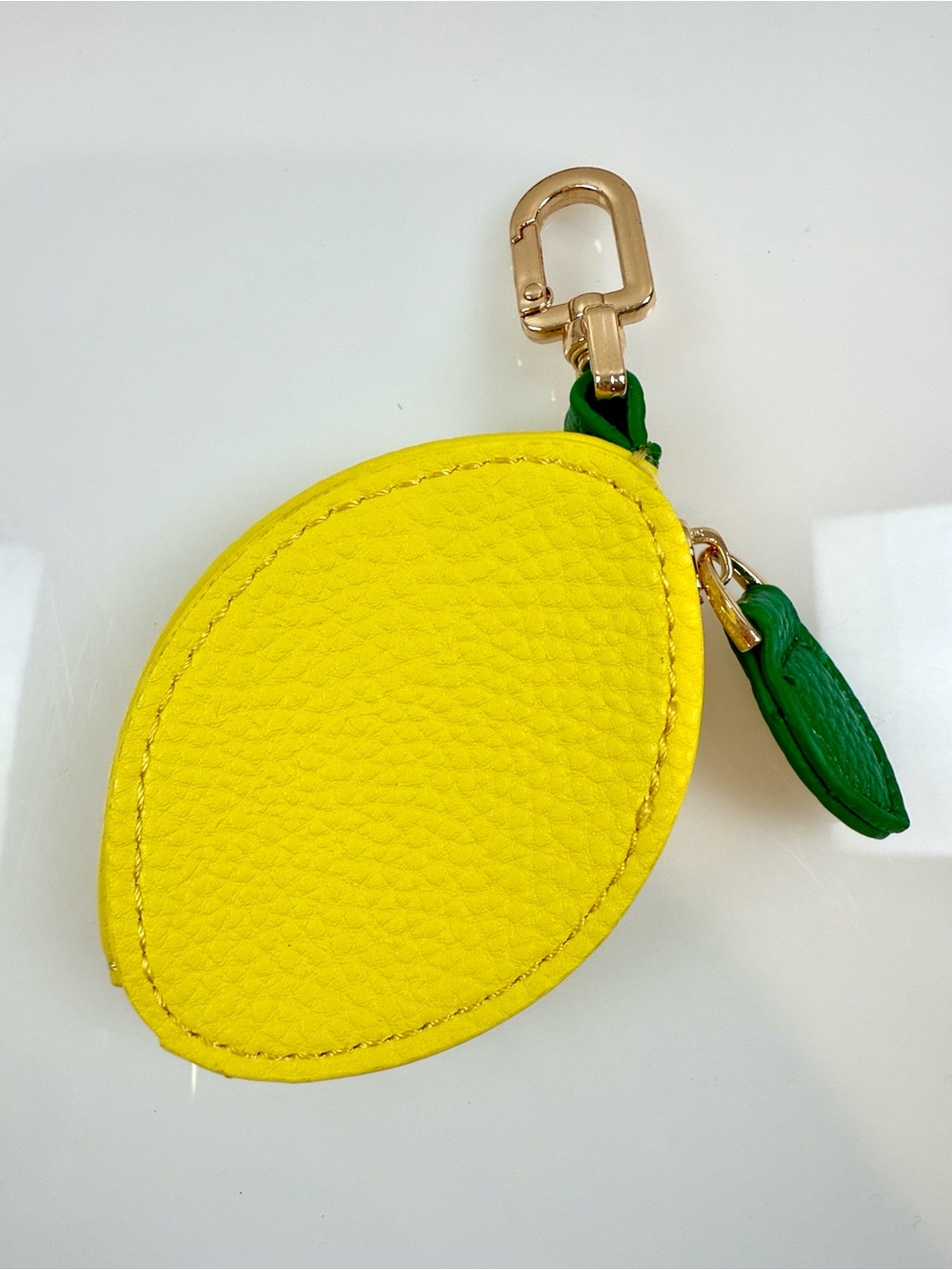 Lemon Fruit Coin Pouch Keychain Bag Charm - Yellow & Green